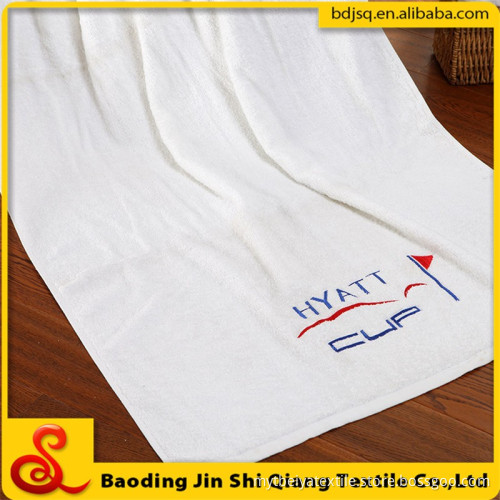 Custom logo embroidered gym white hand towel